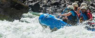 Whitewater rafting near the Minam River Lodge