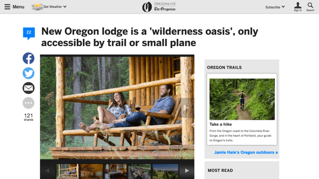 The Oregonian – New Oregon Lodge is a ‘Wilderness Oasis’